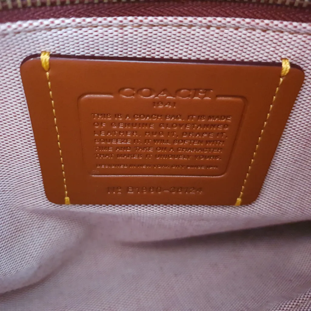 Coach 1941 Rogue 31 Handbag in Beechwood Nude Neutral Pebble and Burgundy