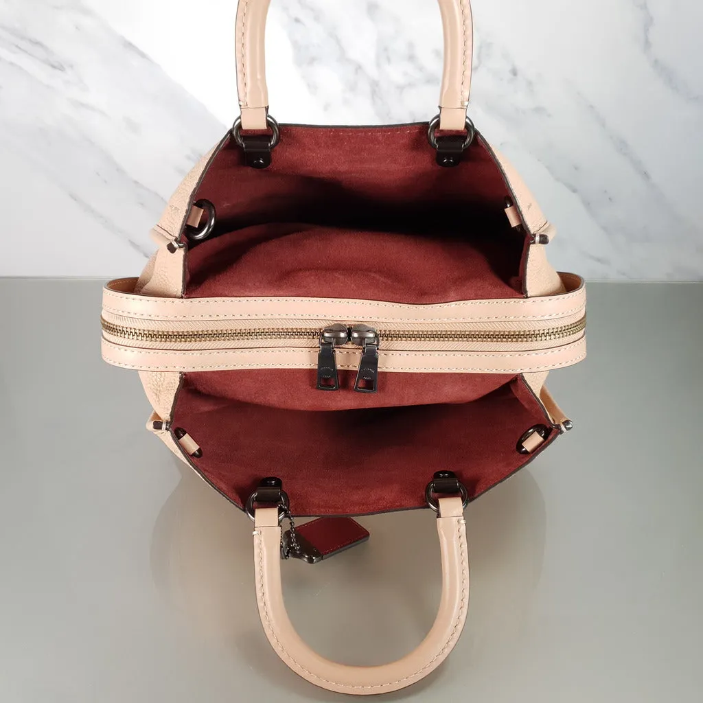 Coach 1941 Rogue 31 Handbag in Beechwood Nude Neutral Pebble and Burgundy