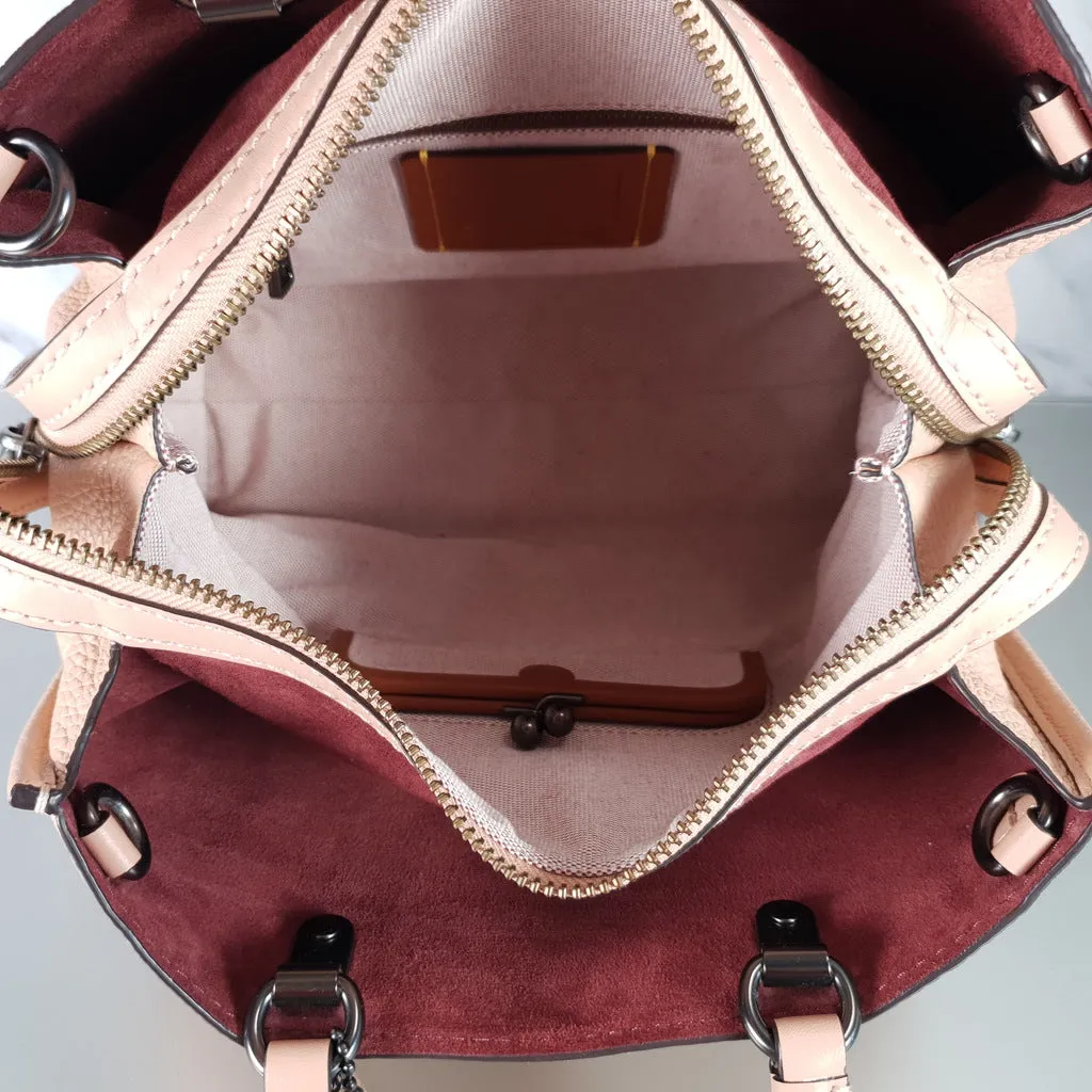 Coach 1941 Rogue 31 Handbag in Beechwood Nude Neutral Pebble and Burgundy