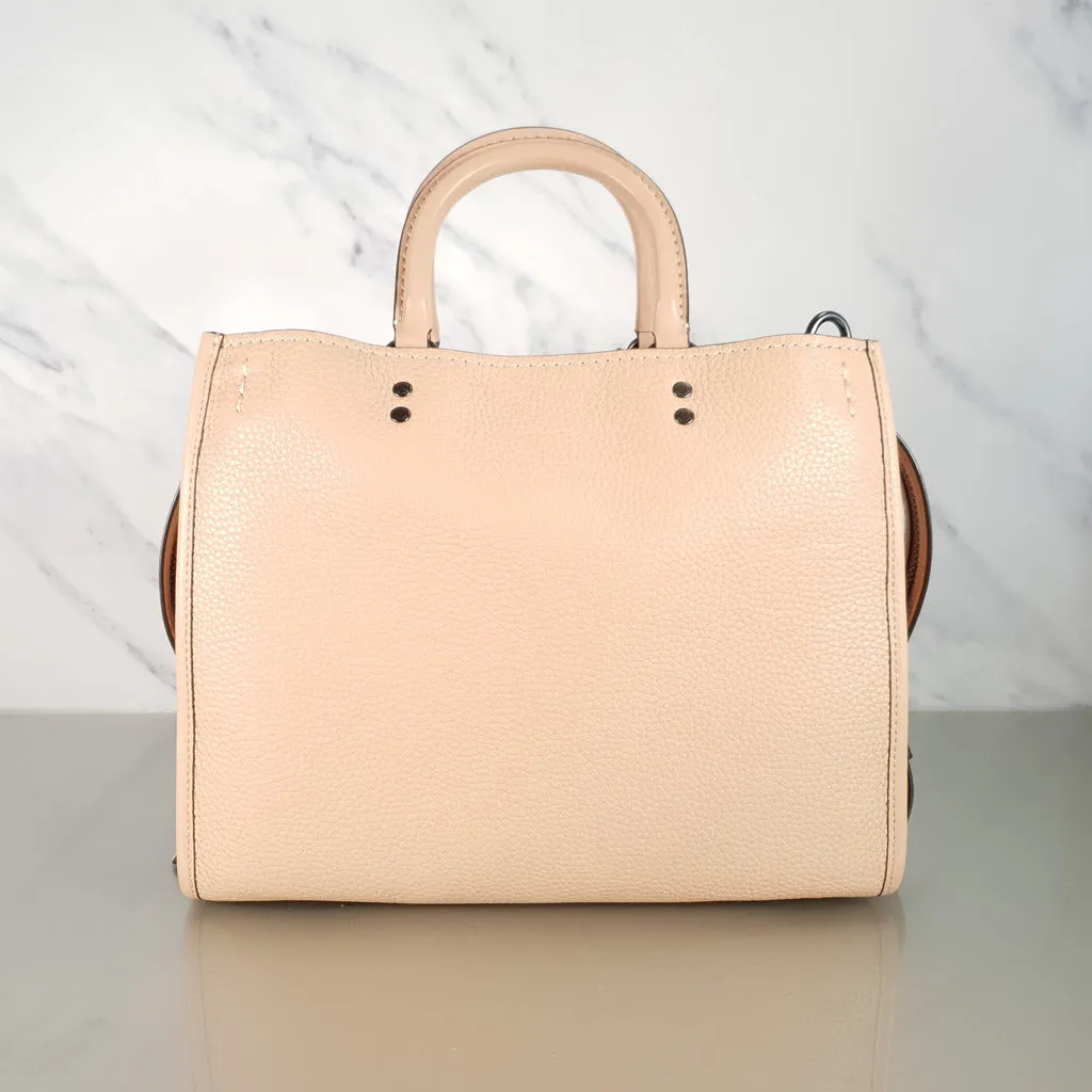 Coach 1941 Rogue 31 Handbag in Beechwood Nude Neutral Pebble and Burgundy