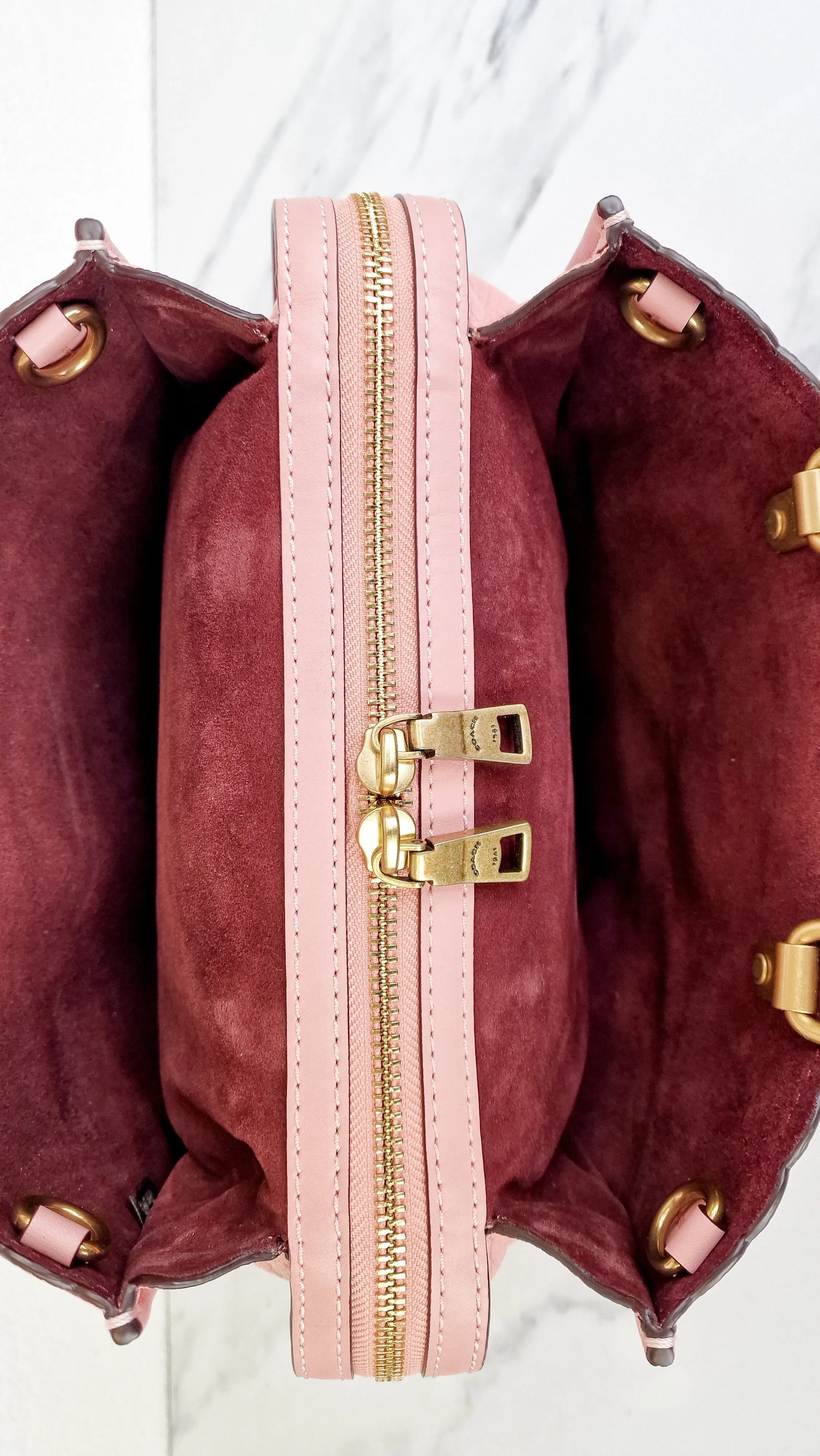 Coach 1941 Rogue 31 in Peony Pink With Snakeskin Tea Roses & Rivets - Handbag With Flowers - Coach 26890