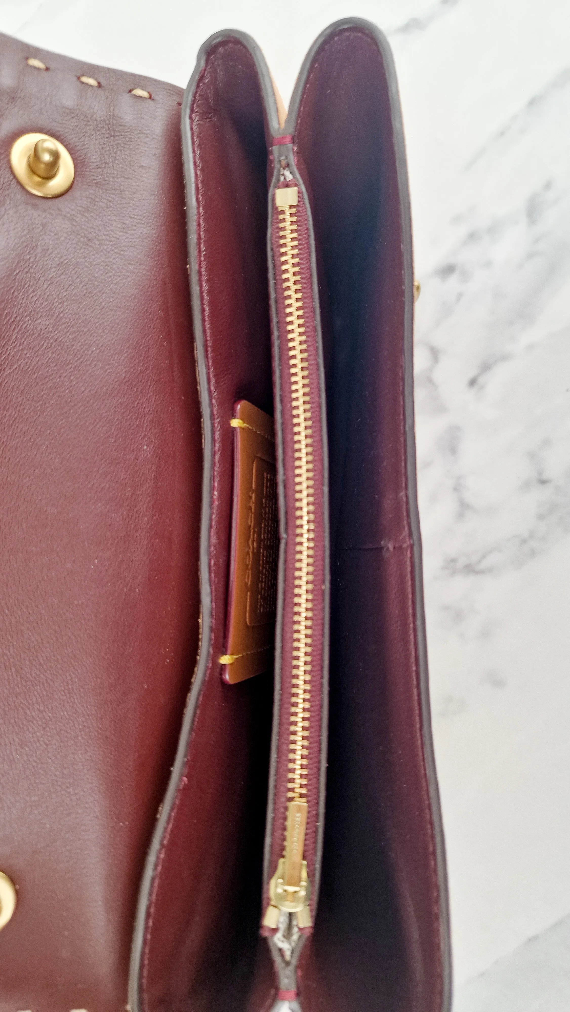 Coach 1941 Swagger Crossbody in Apricot Sand Orange Suede & Smooth Leather - Clutch Shoulder Bag- Coach 25833