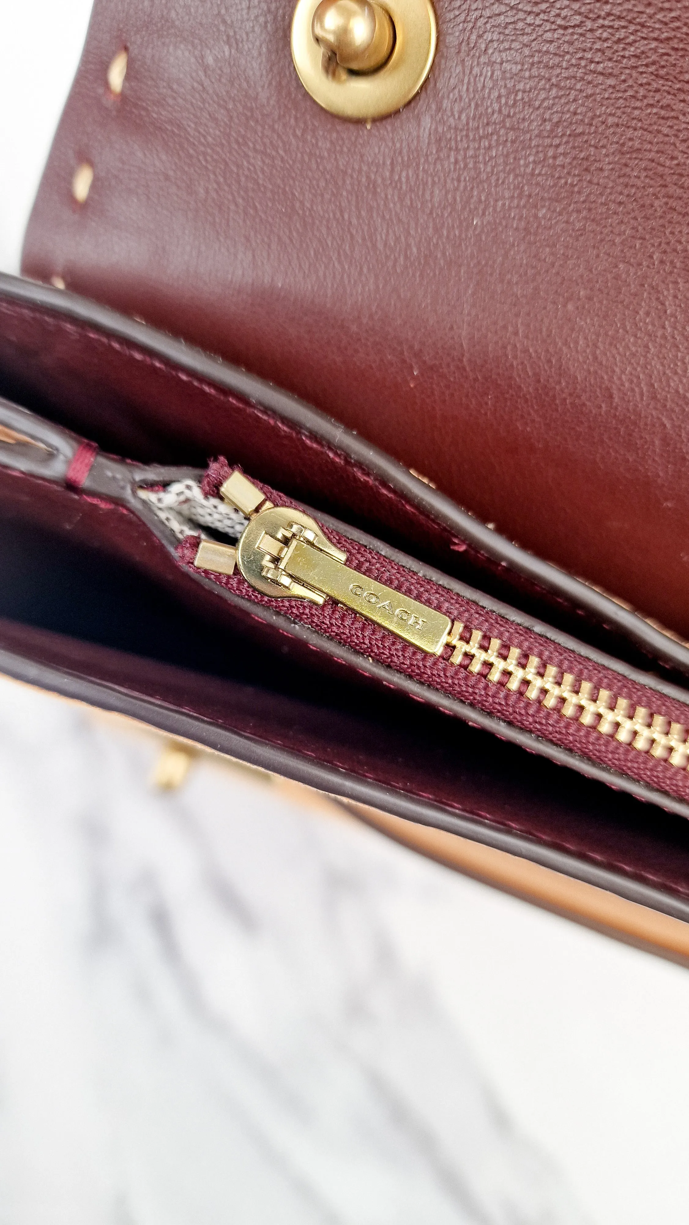 Coach 1941 Swagger Crossbody in Apricot Sand Orange Suede & Smooth Leather - Clutch Shoulder Bag- Coach 25833
