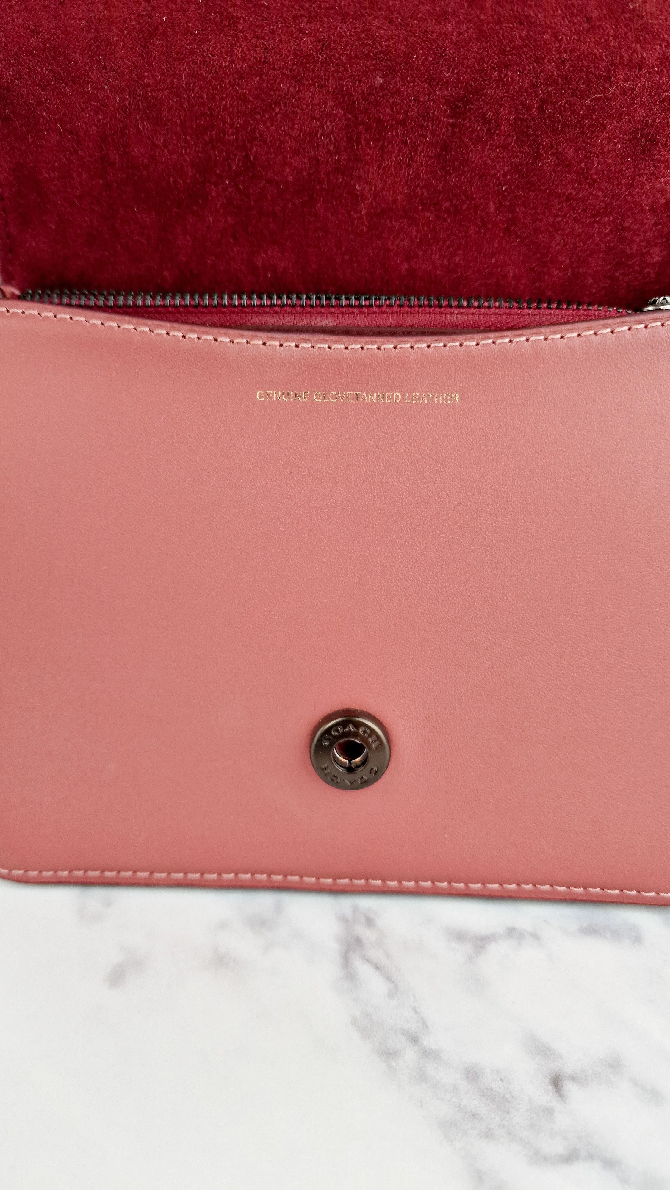 Coach Beat Shoulder Bag 18 in Vintage Pink Melon Smooth Leather Flap Bag Handbag - Coach C0753