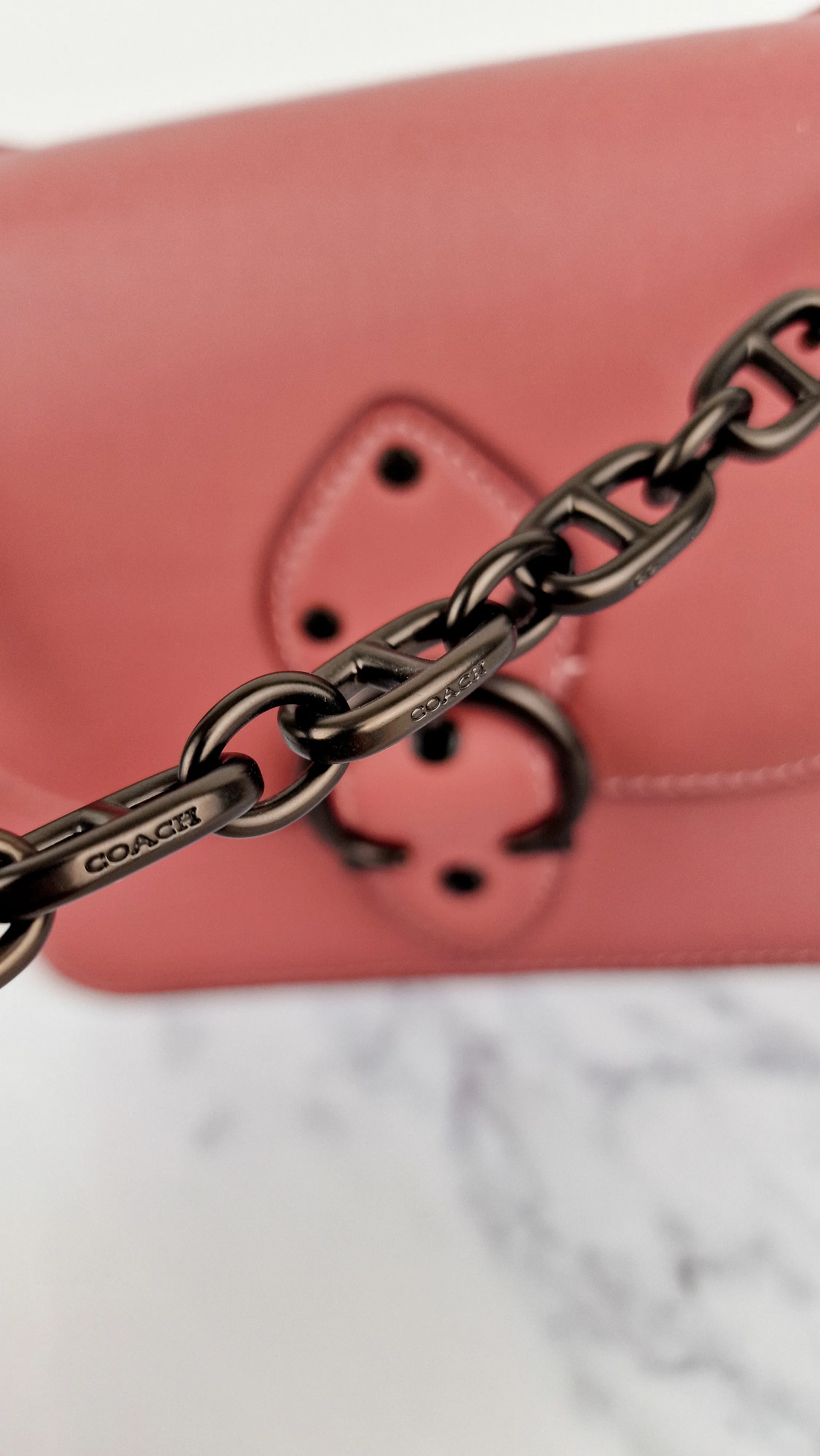 Coach Beat Shoulder Bag 18 in Vintage Pink Melon Smooth Leather Flap Bag Handbag - Coach C0753