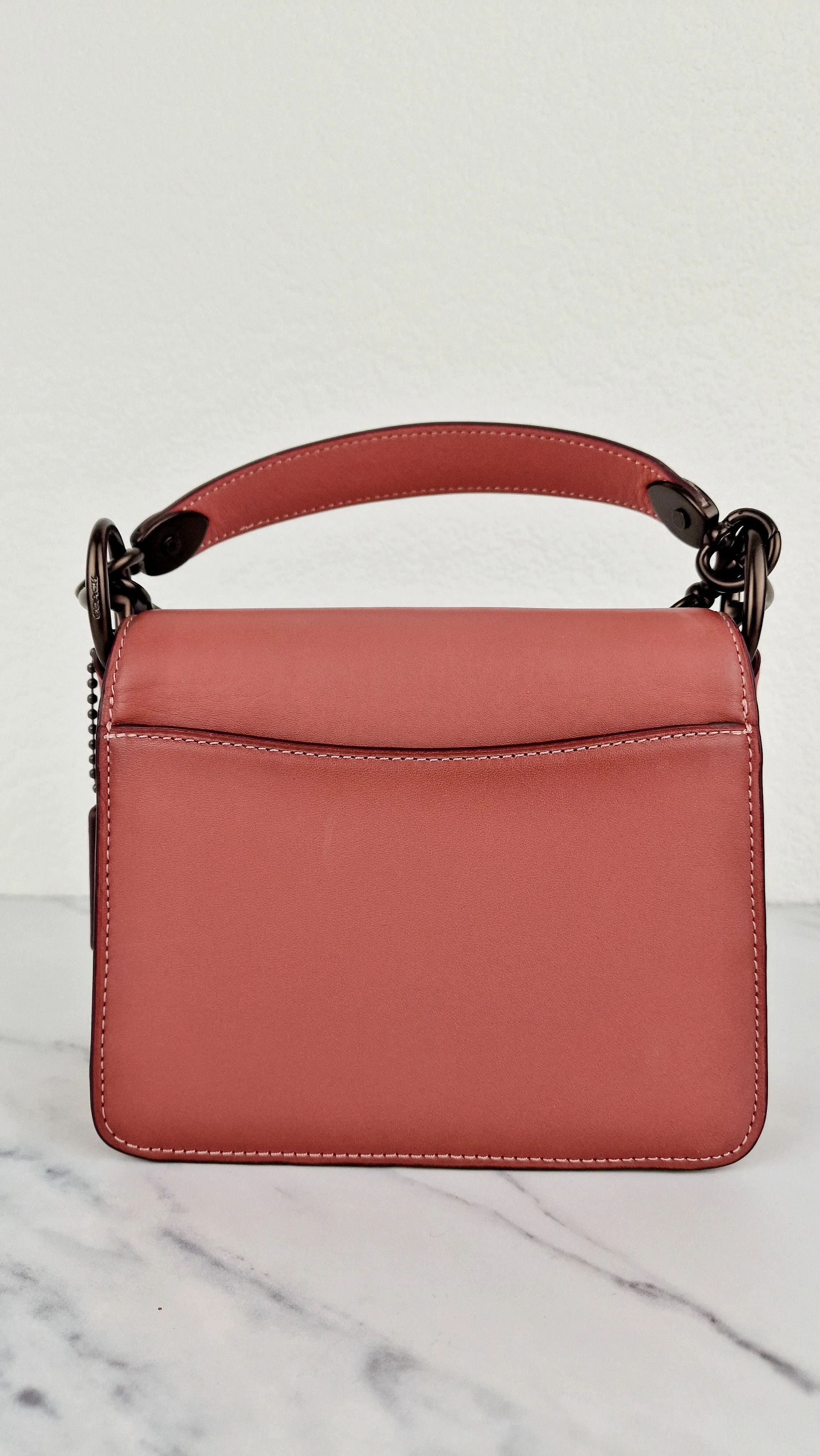 Coach Beat Shoulder Bag 18 in Vintage Pink Melon Smooth Leather Flap Bag Handbag - Coach C0753