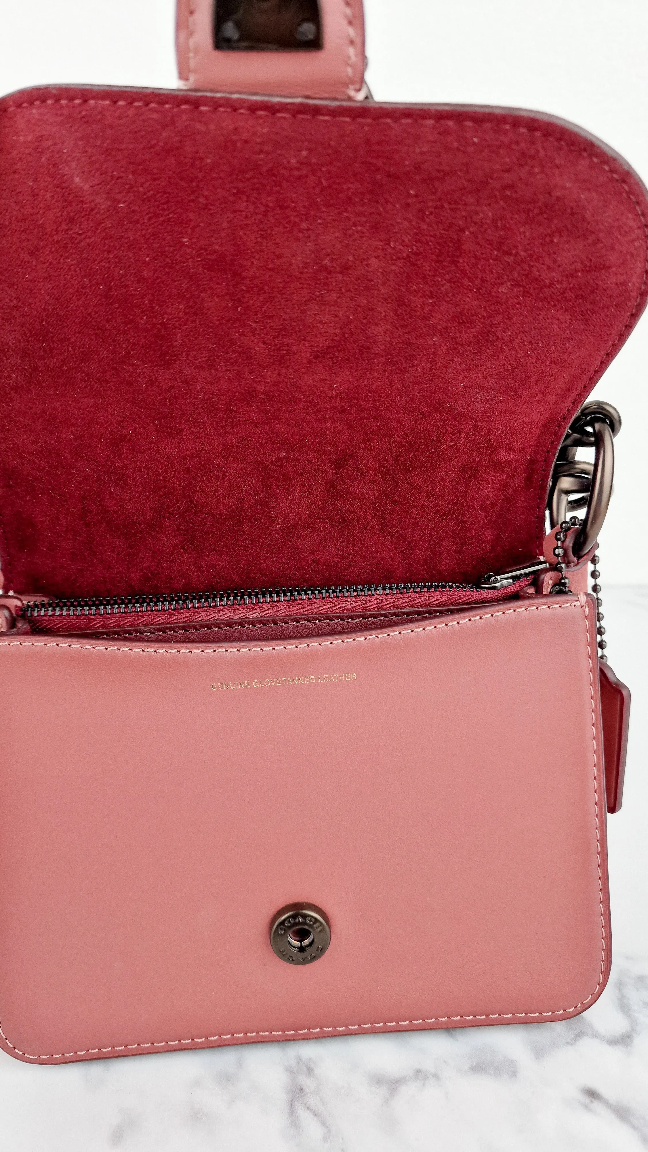 Coach Beat Shoulder Bag 18 in Vintage Pink Melon Smooth Leather Flap Bag Handbag - Coach C0753