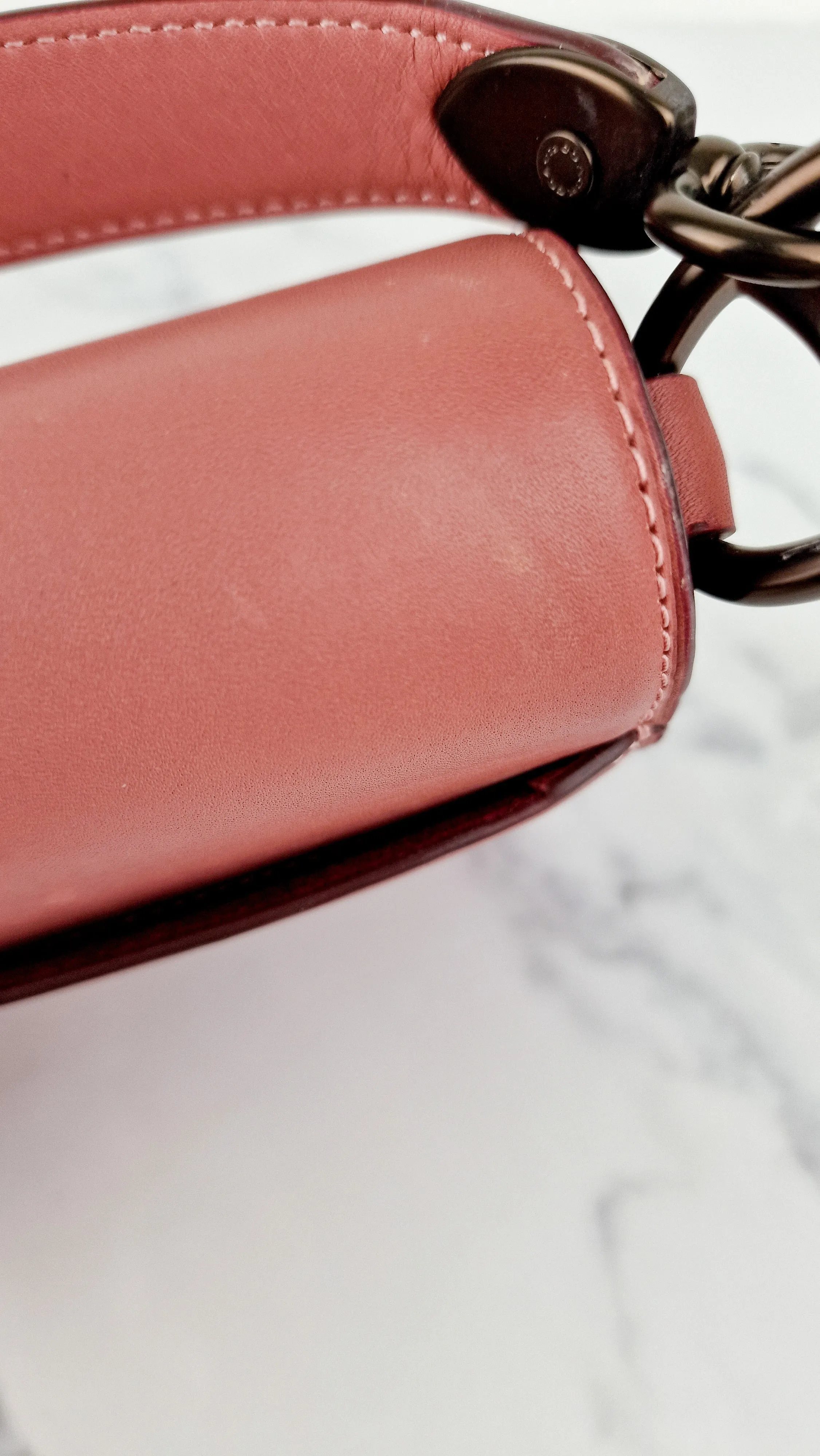 Coach Beat Shoulder Bag 18 in Vintage Pink Melon Smooth Leather Flap Bag Handbag - Coach C0753