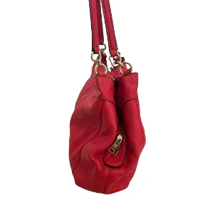 Coach Red Pebbled Leather Triple Compartment Shoulder Bag | Pre Loved |