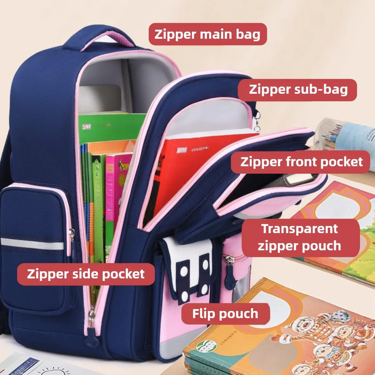 Cute Capybara Backpack Large Capacity for Women Kawaii Bag Waterproof Laptop Casual Daypack Handle for Travel (Pink)