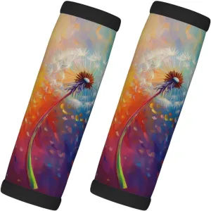 Dandelion Blowing in The Wind Luggage Handle Wrap 2 Pcs Travel Bag Wraps for Luggage Suitcase Travel Bag Trolley Case Identifiers