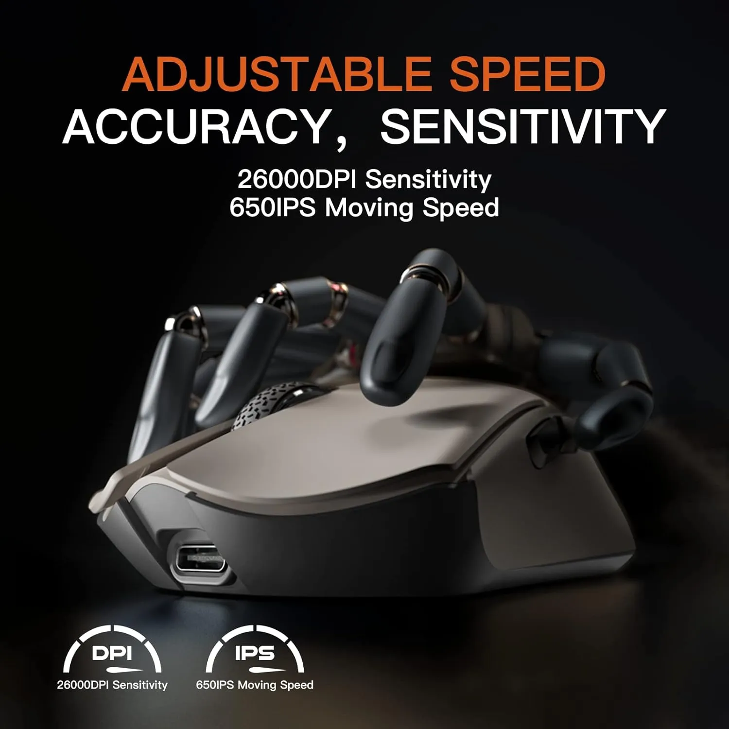 Darmoshark M3 Wireless Gaming Mouse,Tri-Mode 2.4G/USB-C/Bluetooth Mouse Up to 26000DPI,PAW3395 optical sensor Lightweight 58g,5 programmable button 500MAh Battery Life,Computer Mouse for Laptop,PC,Mac