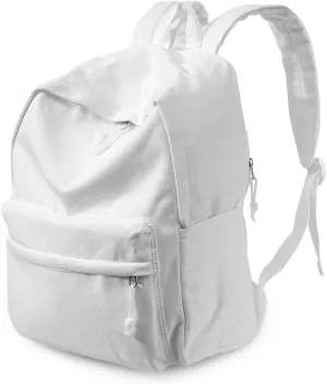 DIY Canvas Backpack White Backpack Large Casual Daypack Satchel Laptop Backpack Unisex, standard