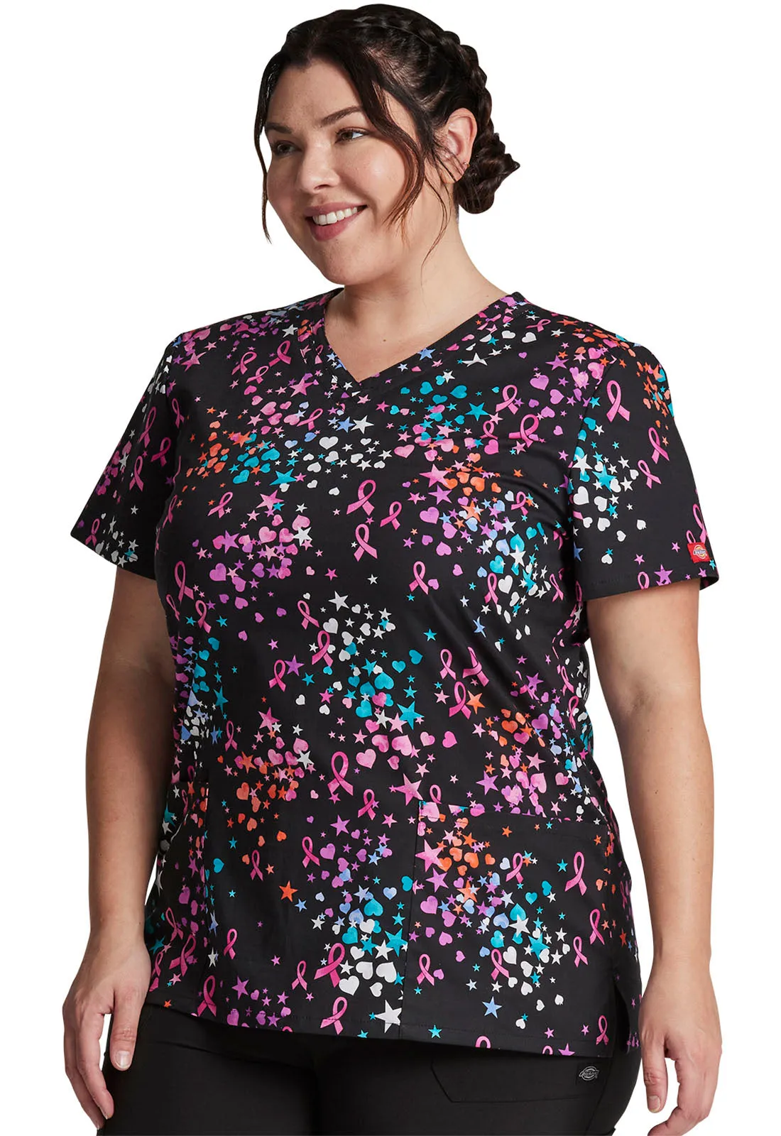 EDS Signature - Women's Caring Space Print Scrub Top