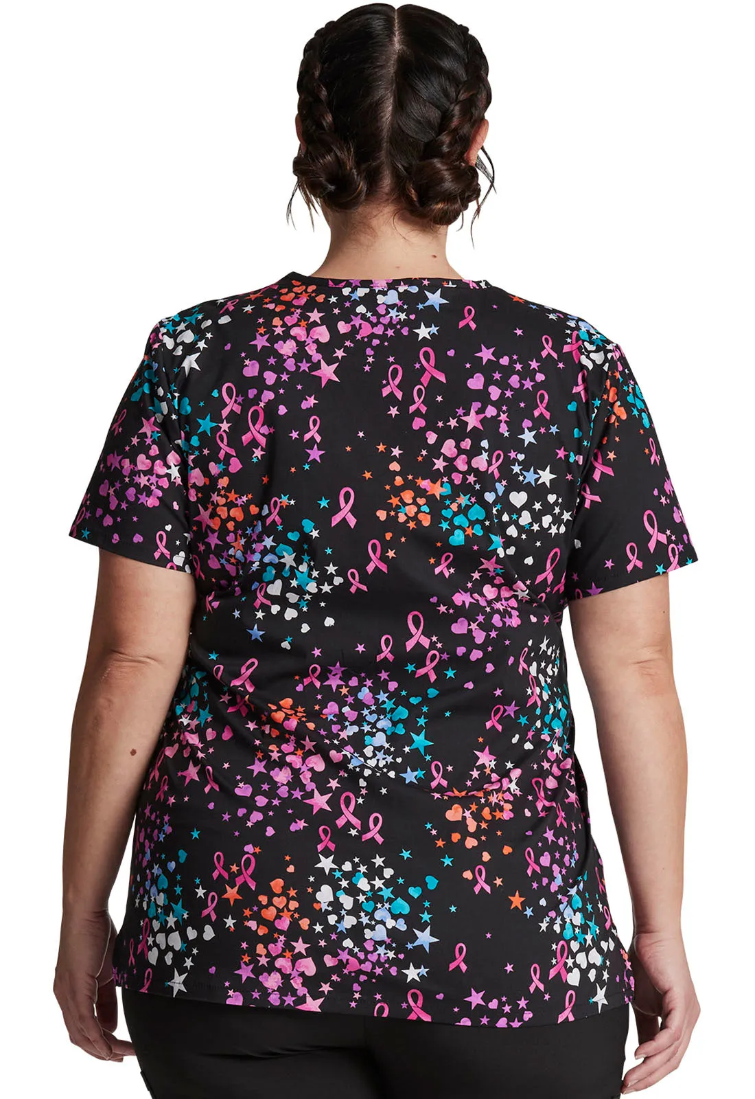 EDS Signature - Women's Caring Space Print Scrub Top