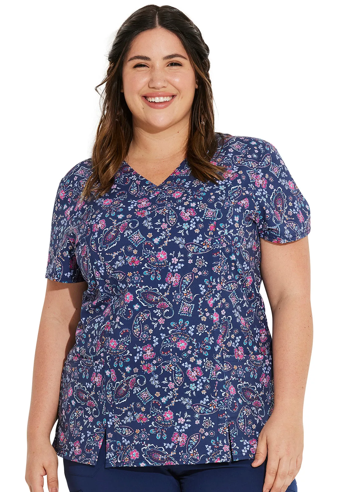 EDS Signature - Women's V-Neck Print Top