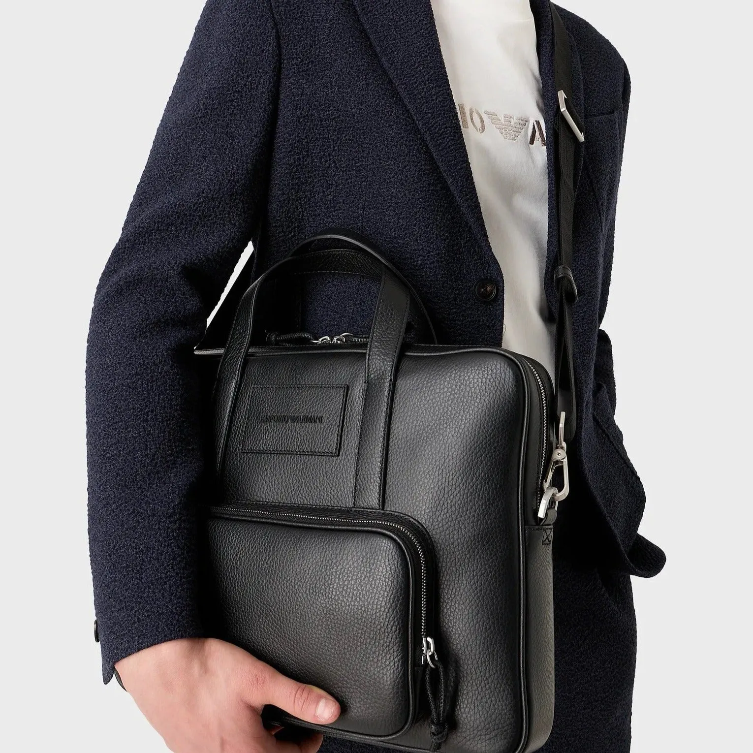 Emporio Armani Tumbled Leather Briefcase