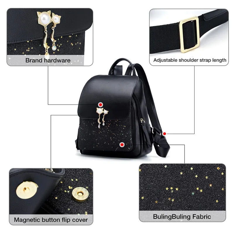 FOXER Brand Women Patchwork Large Capacity Backpack Shoulder Bag