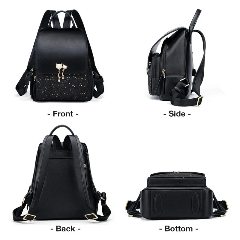 FOXER Brand Women Patchwork Large Capacity Backpack Shoulder Bag