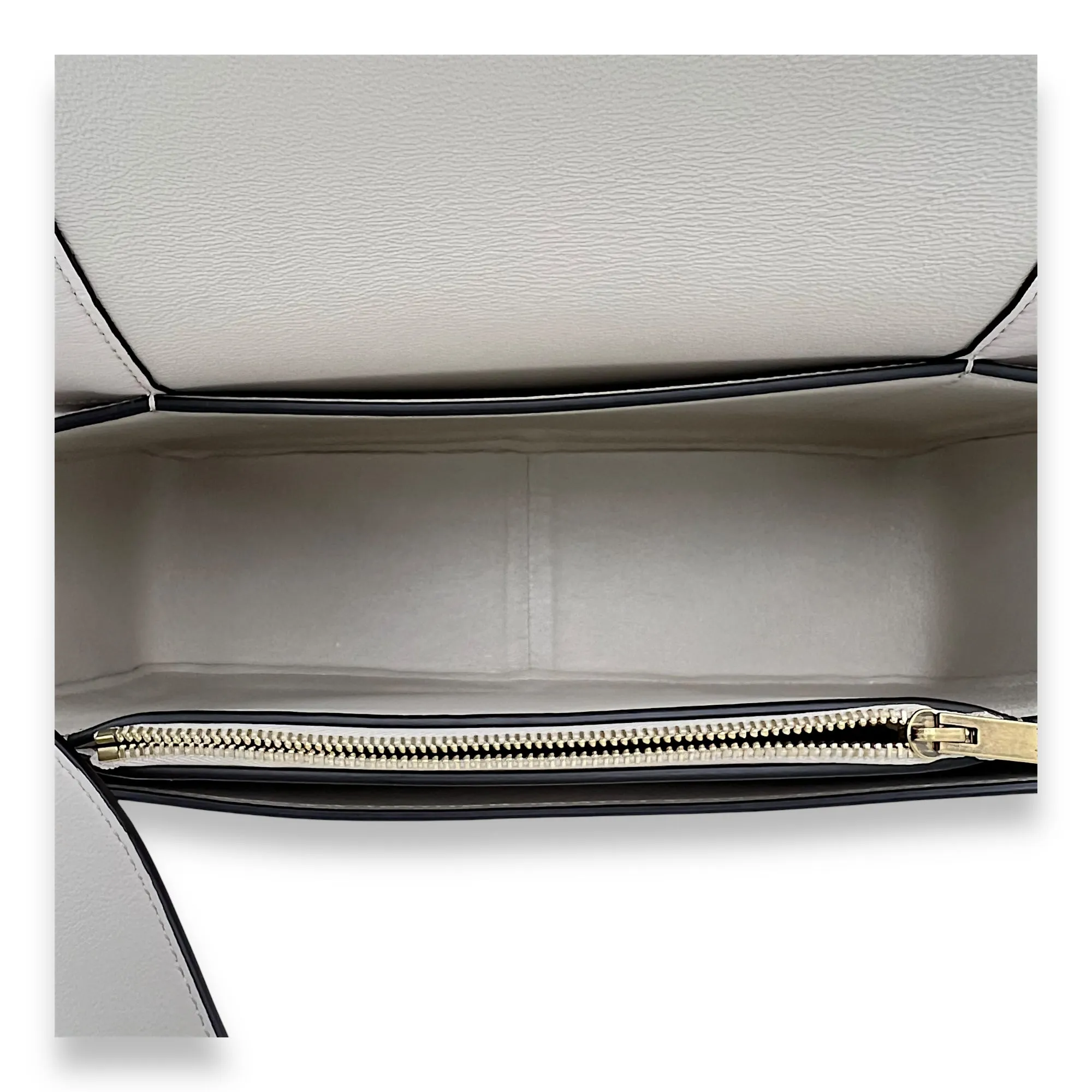 Frame Crossbody Bag Beige in Calfskin, Gold hardware