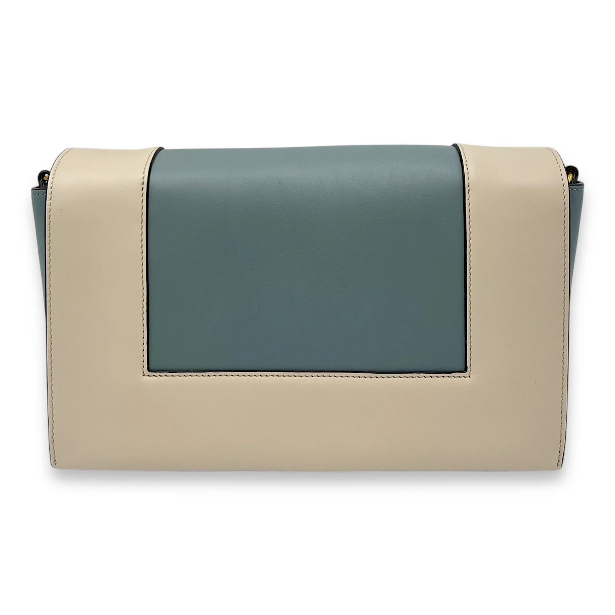 Frame Crossbody Bag Beige in Calfskin, Gold hardware