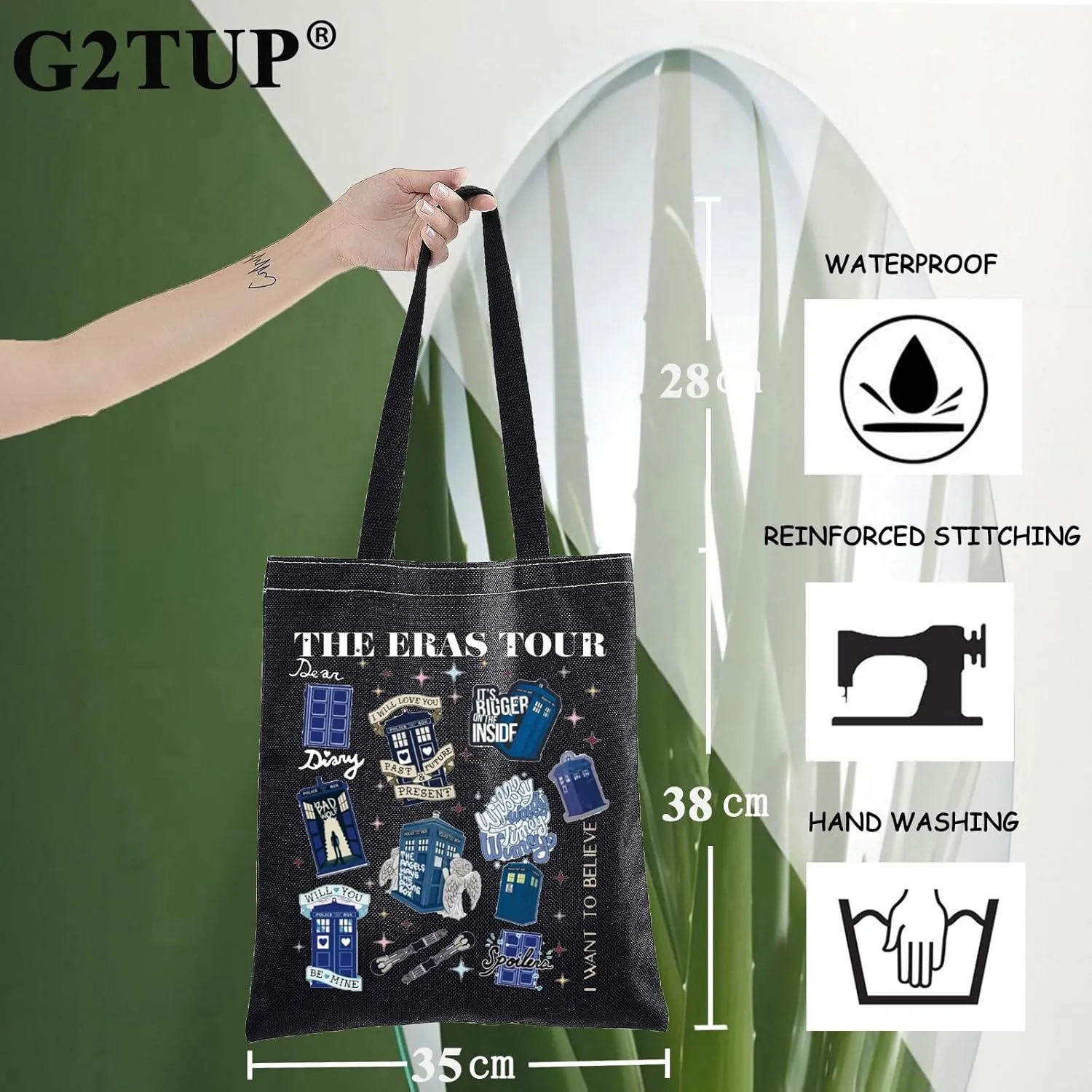 G2TUP Police Box Tote Bag Rose Tyler & Rory Williams Movie Fans Gift Police Box Tour Shoulder Bag Policeman Box Merchandise