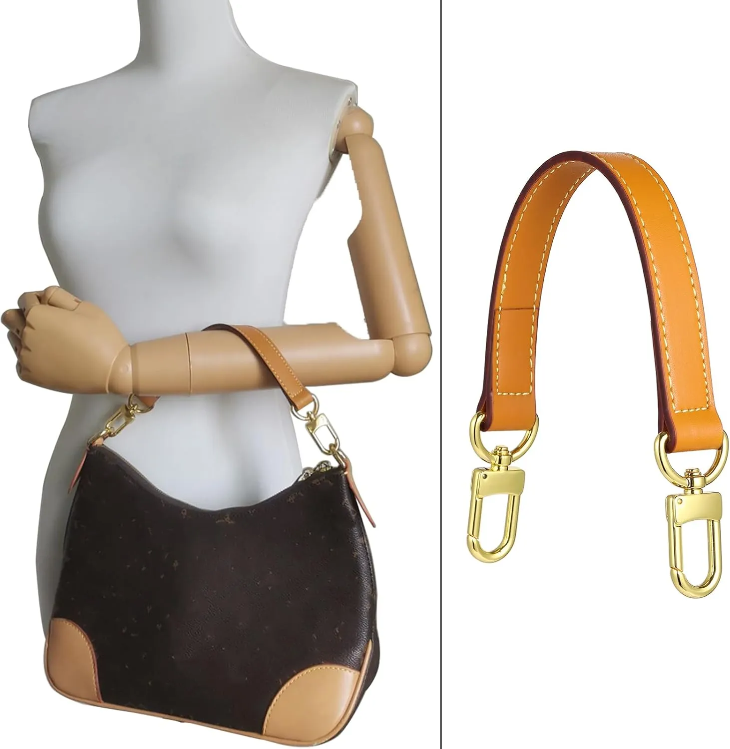 Genuine leather purse Handle compatible with Neonoe for Metis Noe BB NM Beaubourg Hobo