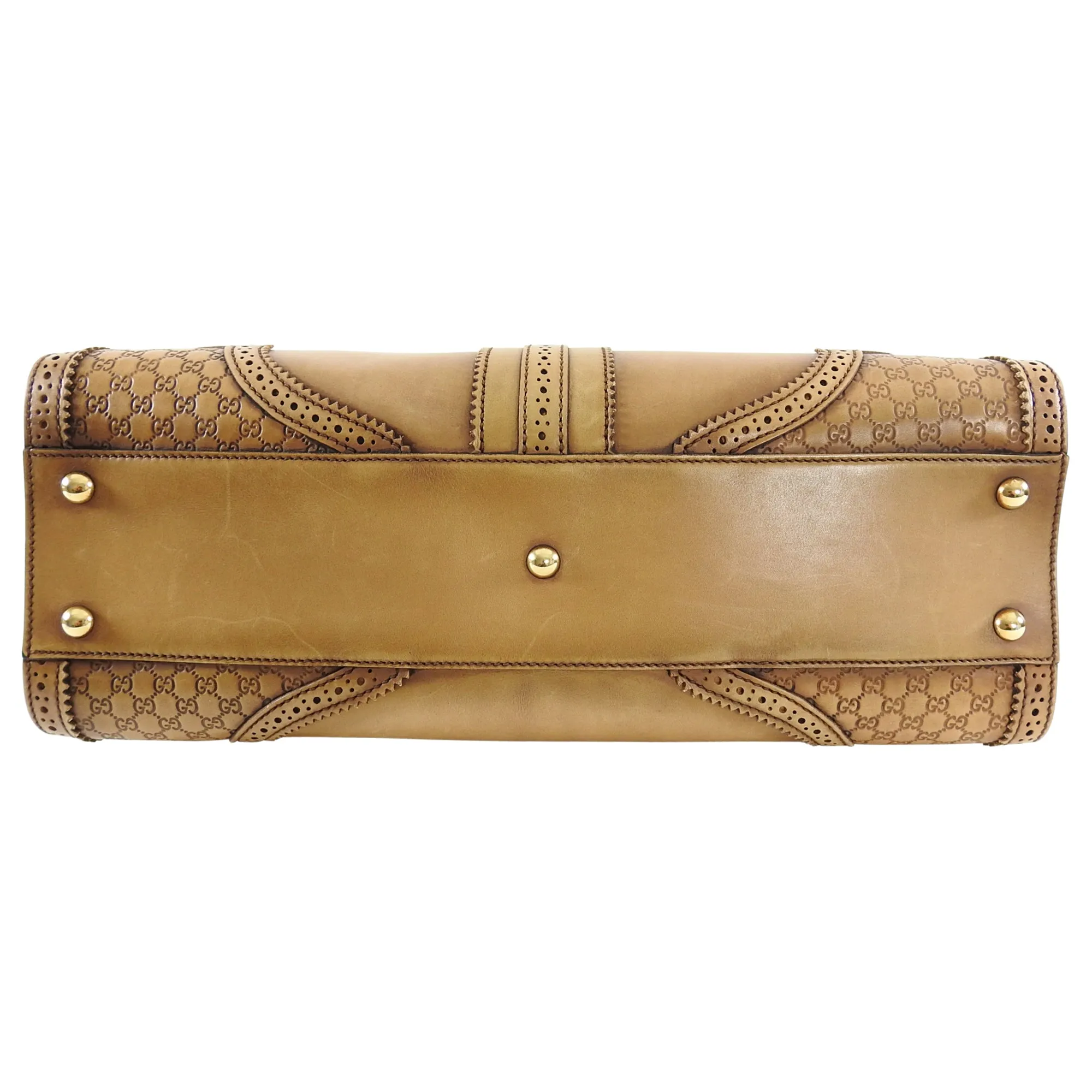 Gucci Brown Duilio Brogue Medium Hobo Bag