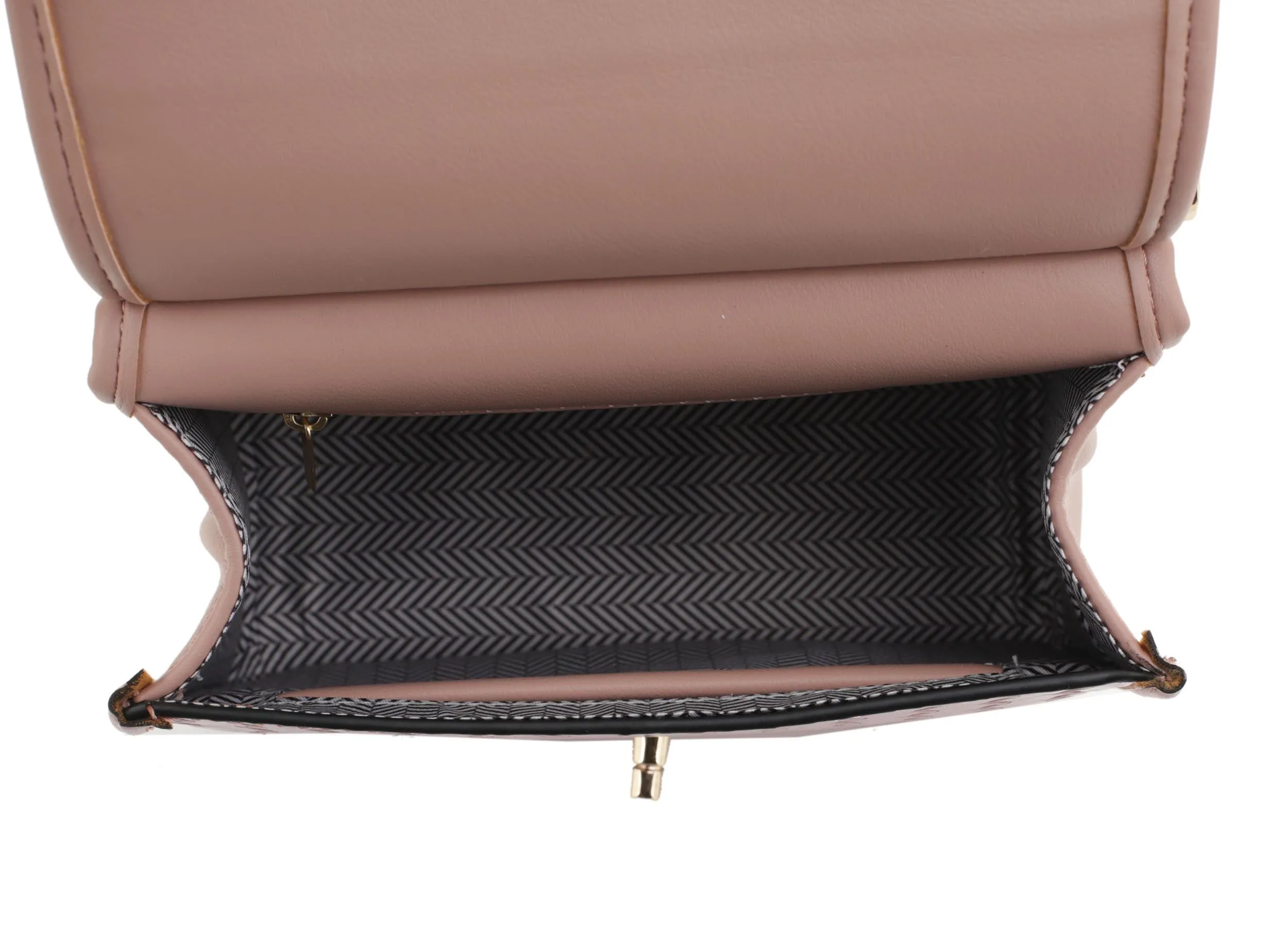 HL20262 Embossed Woven Turn Lock Satchel