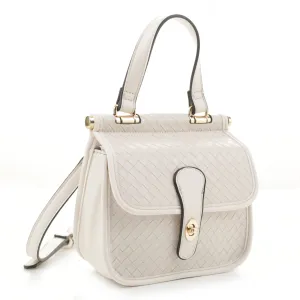 HL20262 Embossed Woven Turn Lock Satchel