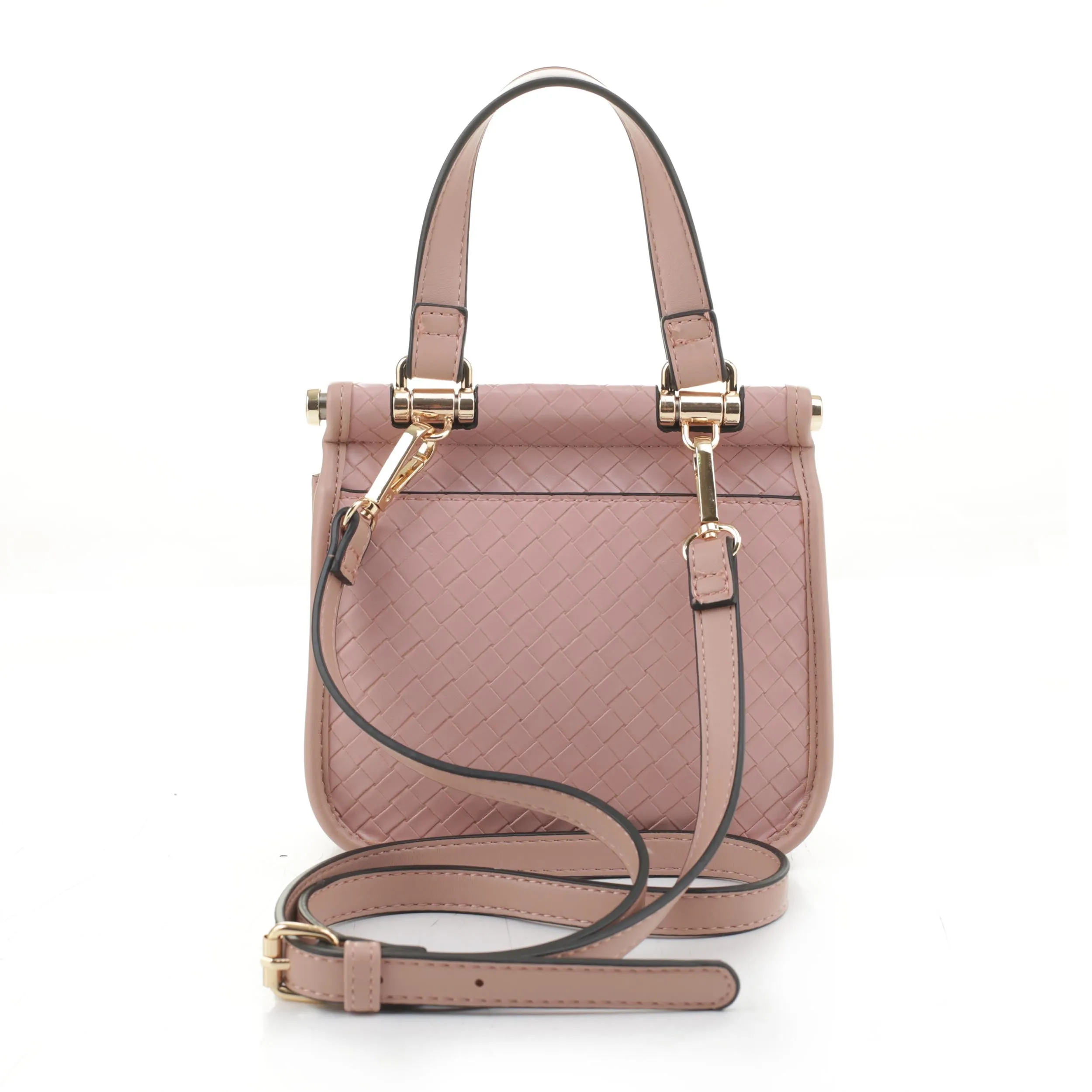 HL20262 Embossed Woven Turn Lock Satchel