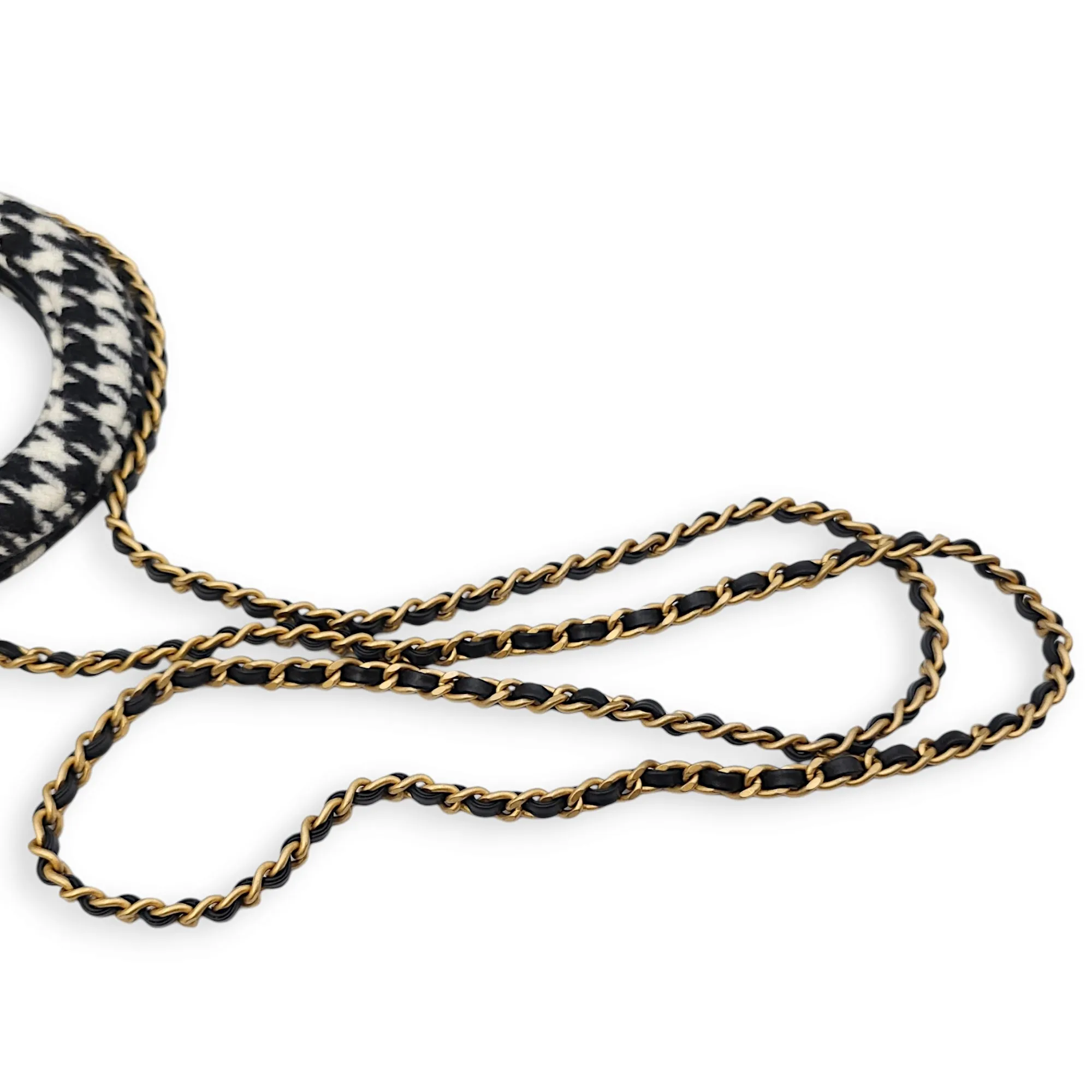 Houndstooth Kelly (19cm) Mini Multi-colour Crossbody Bag in Tweed, Gold hardware
