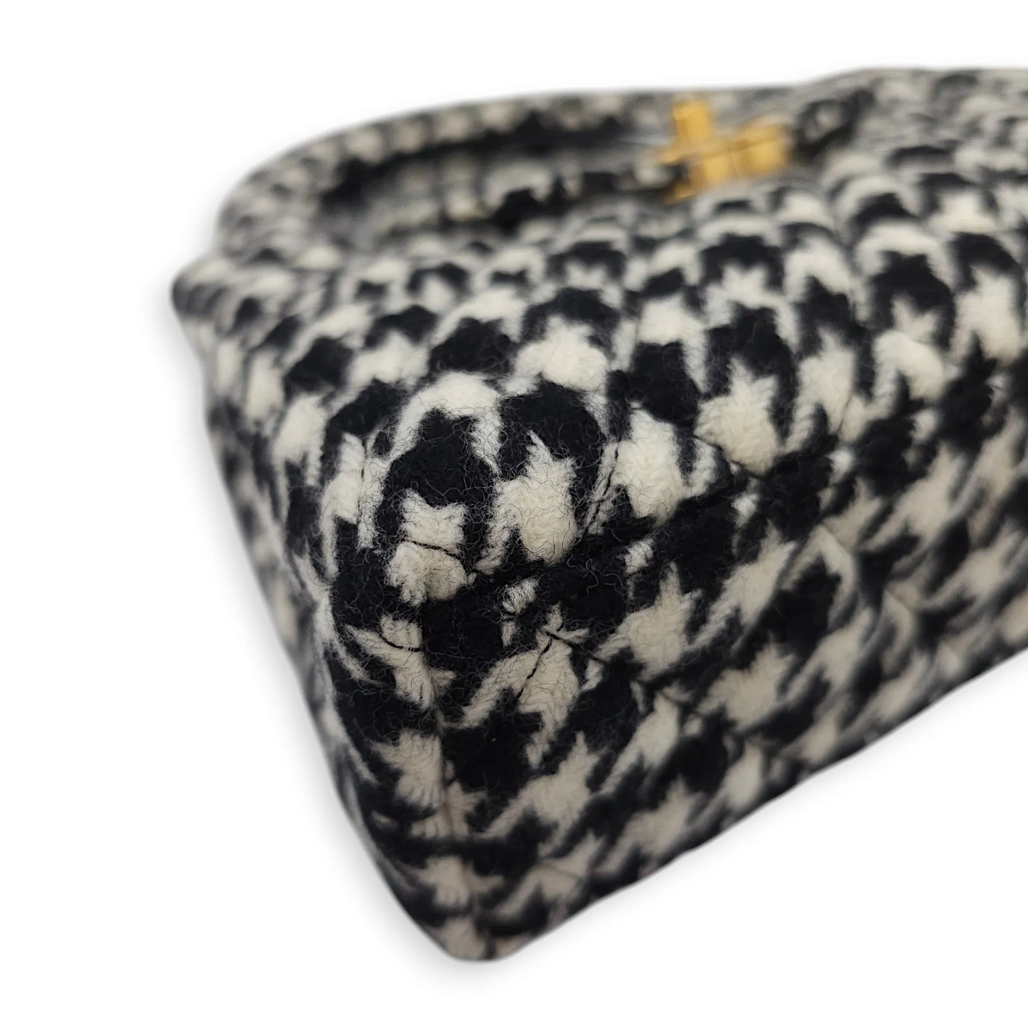 Houndstooth Kelly (19cm) Mini Multi-colour Crossbody Bag in Tweed, Gold hardware