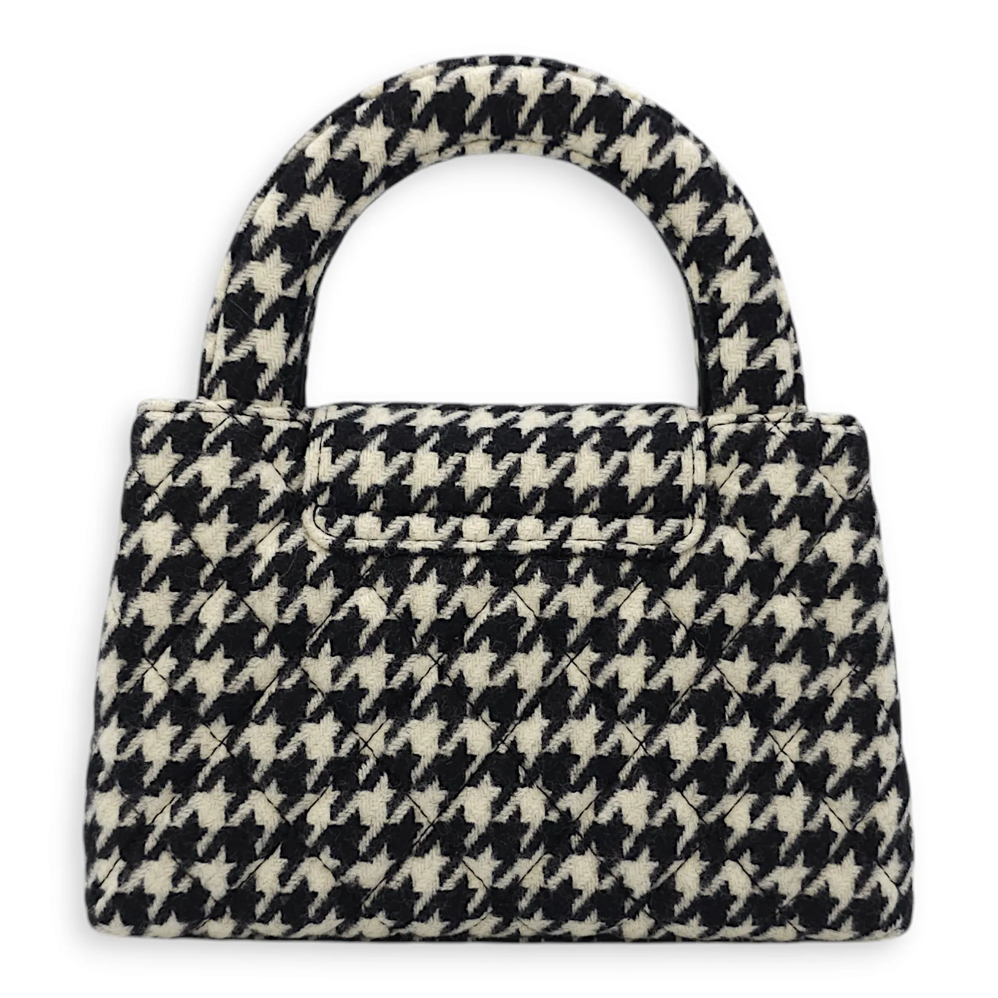 Houndstooth Kelly (19cm) Mini Multi-colour Crossbody Bag in Tweed, Gold hardware