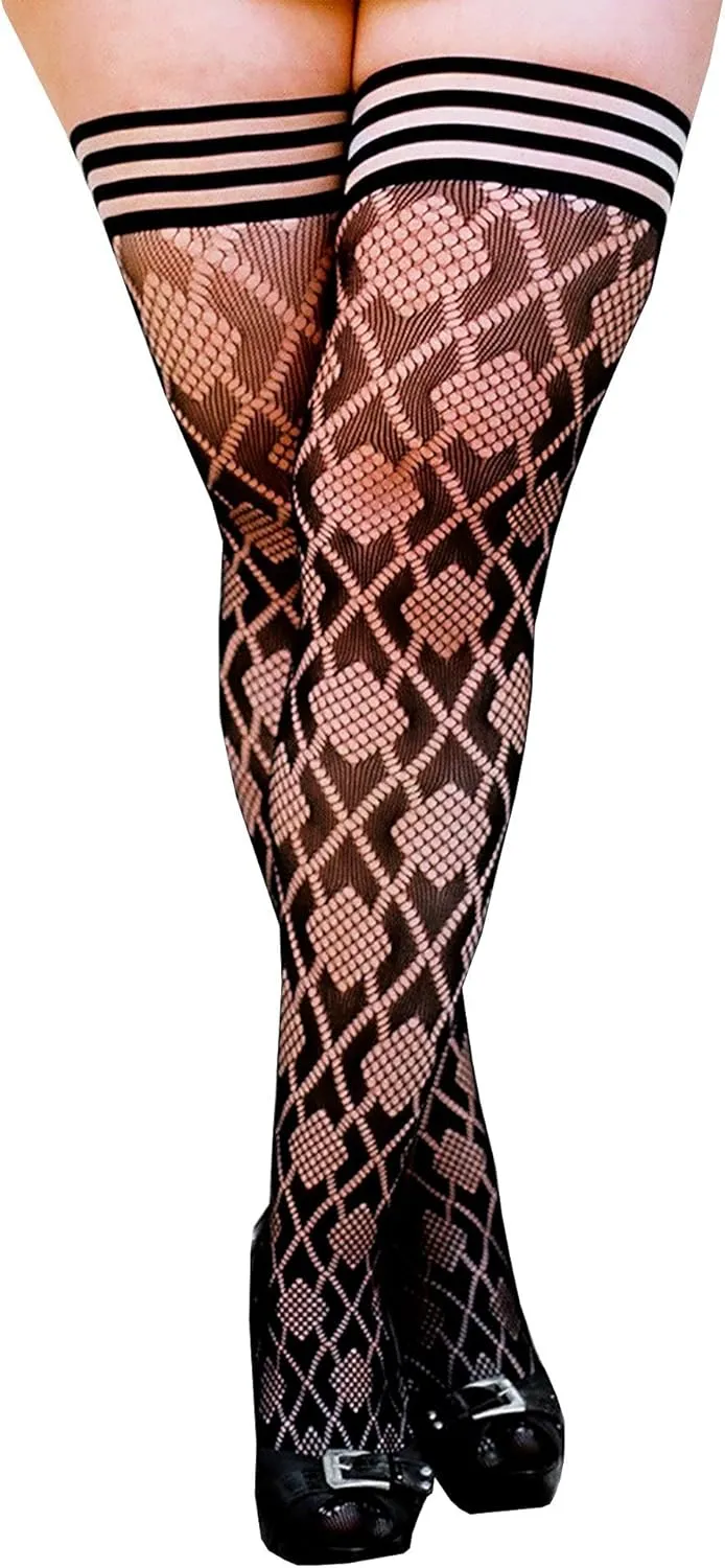 Kix'ies Thigh Highs | Thigh High Womens Stockings with No Slip Grip Stay Ups Thigh Bands | Womens Thigh High Stockings