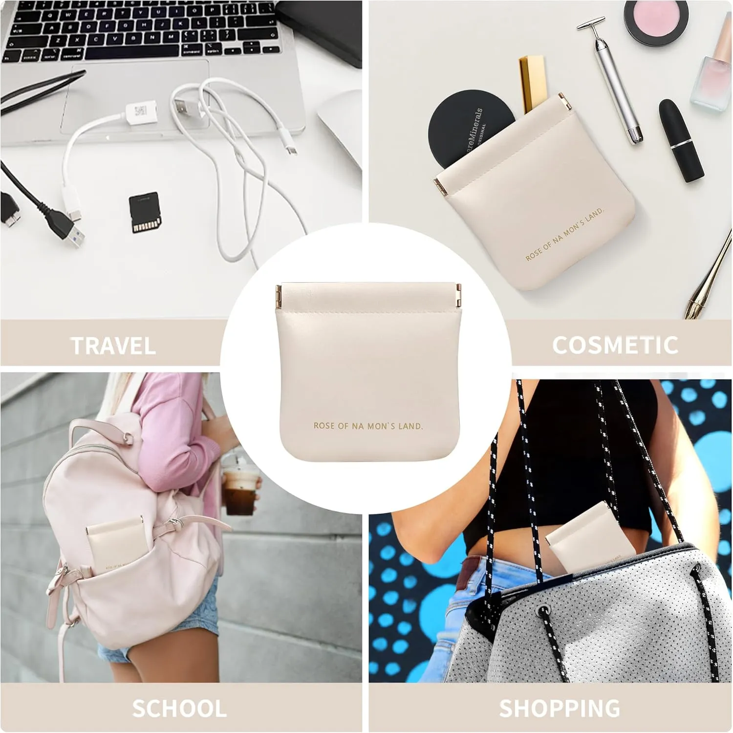 Large Capacity Toiletry Bag Travel Bag with Hanging Hook for Men and Women Waterproof Travel Cosmetic Bag Bathroom,with White Bag is Automatically Closed for Headset Lipstick Jewelry