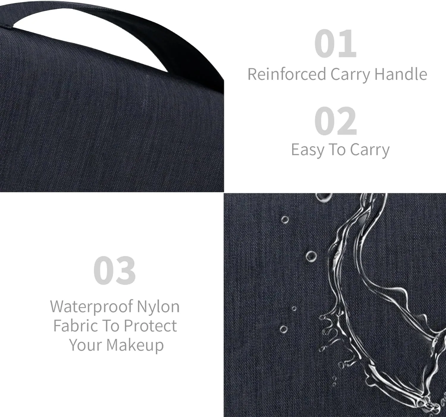 Large Capacity Toiletry Bag Travel Bag with Hanging Hook for Men and Women Waterproof Travel Cosmetic Bag Bathroom,with White Bag is Automatically Closed for Headset Lipstick Jewelry
