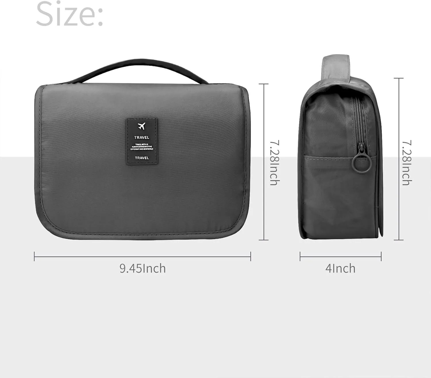 Large Capacity Travel Toiletry Bag with Hanging Hook for Men and Women Waterproof Travel Bathroom Storage Bag for Brushes Set,Mens Bathroom Bag Accessories-Black