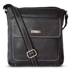 Leather Messenger Bag 36821 (Black)
