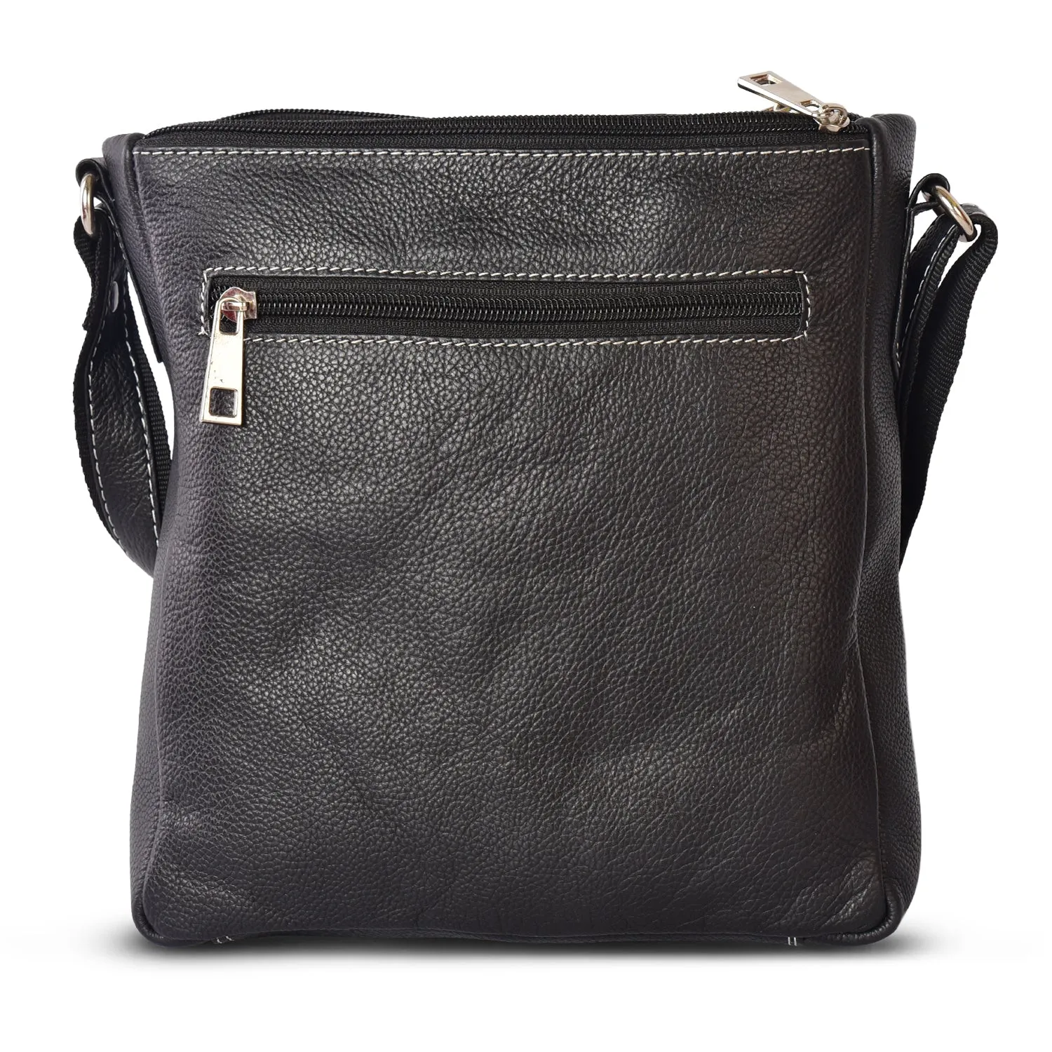 Leather Messenger Bag 36821 (Black)