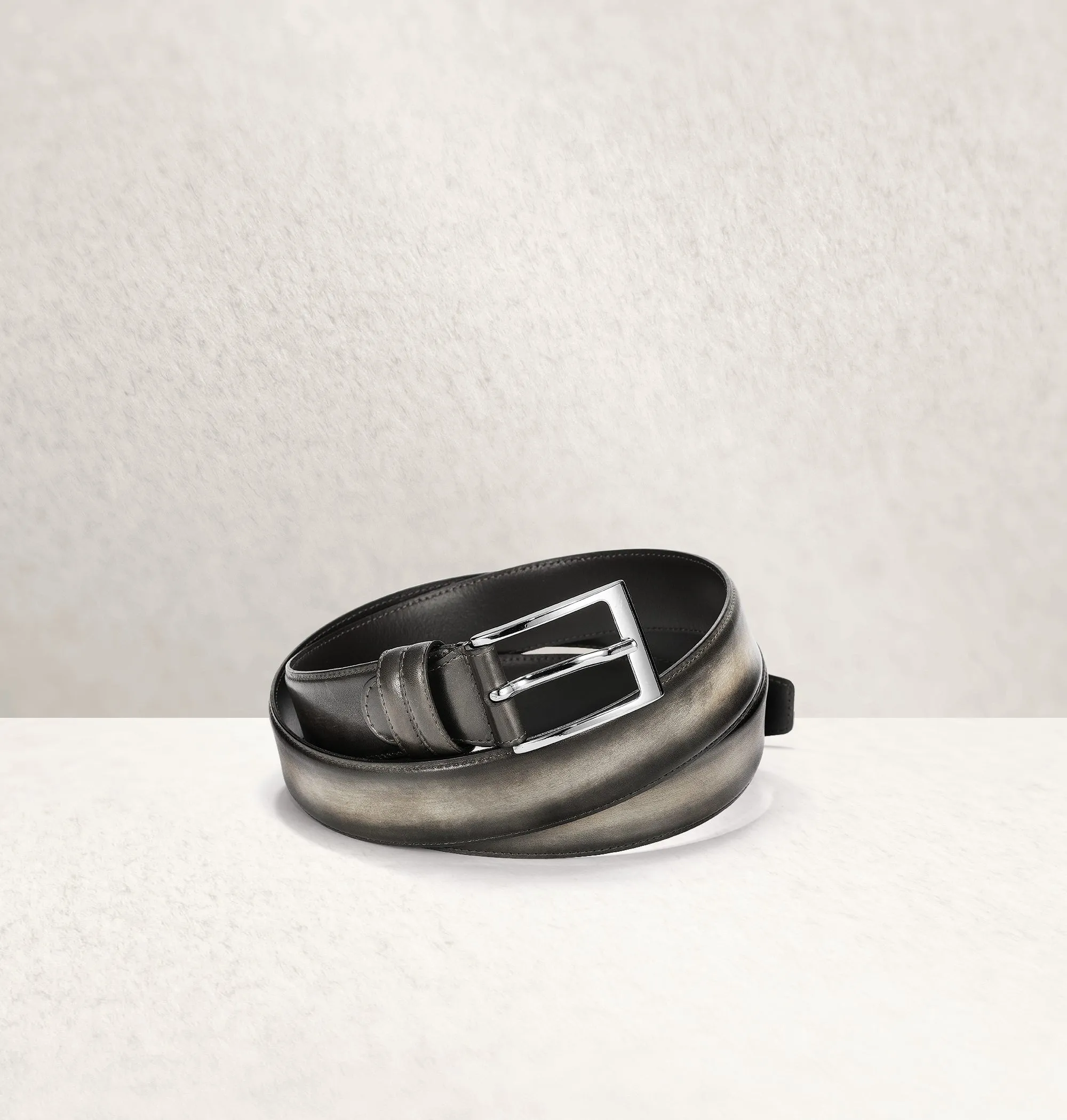 Ombré Calf Leather Gris Belt