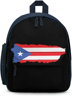 PR Flag Island Mini Backpack Small Shoulders Luggage Daypack Business Weekender Bag for Men Women
