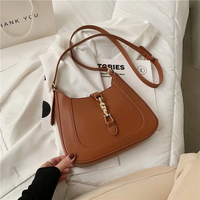 PU leather shoulder handbag