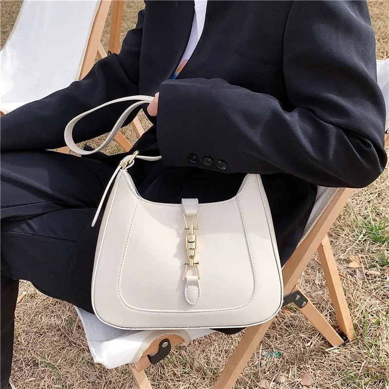 PU leather shoulder handbag