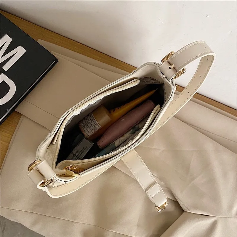 PU leather shoulder handbag