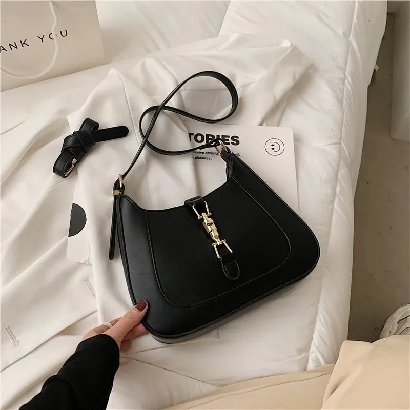 PU leather shoulder handbag
