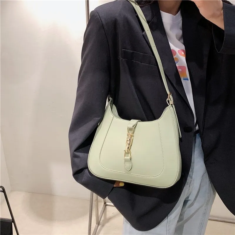 PU leather shoulder handbag