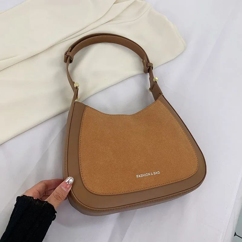 PU leather shoulder handbag