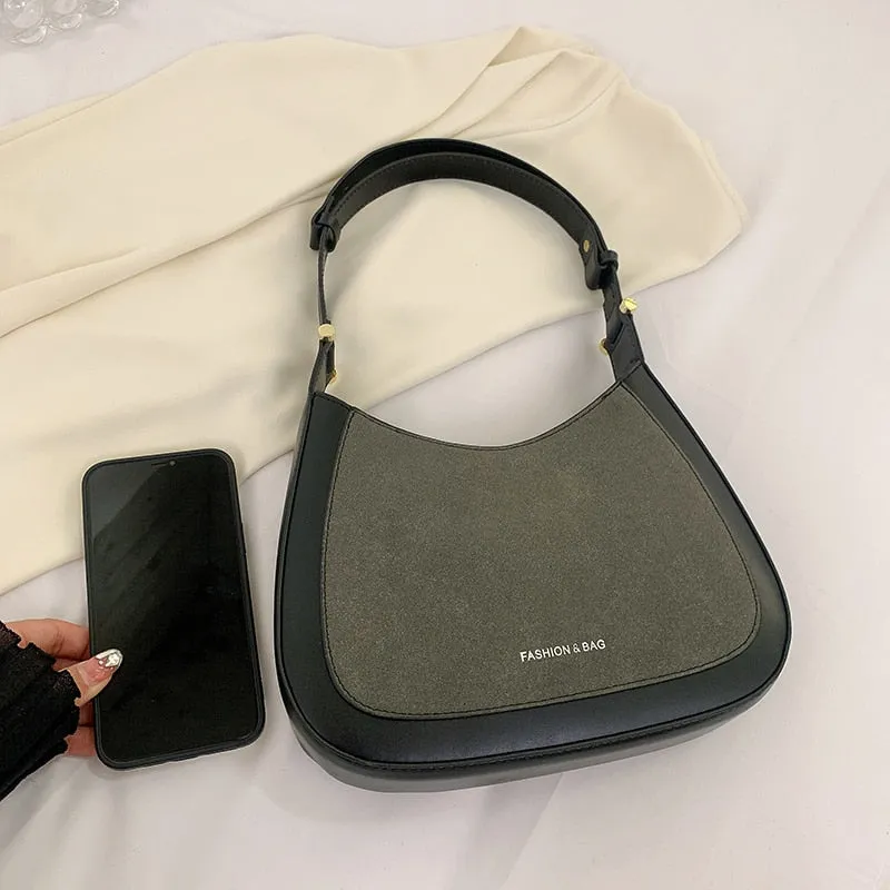 PU leather shoulder handbag