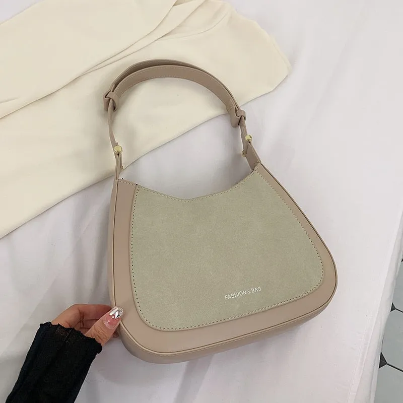 PU leather shoulder handbag